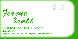 ferenc krall business card